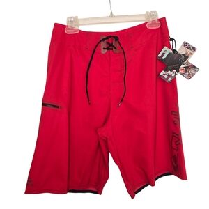 NWT Vintage Quiksilver Kelly Slater Men's Red Swim Board Shorts Trunks